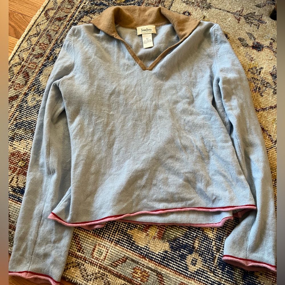 Neiman Marcus Cashmere Polo Sweater
